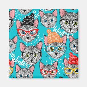 Aimant Chat dans le casquette