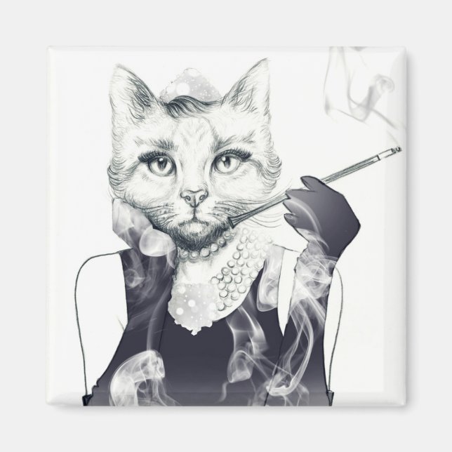 Aimant Chat de glamour (Devant)