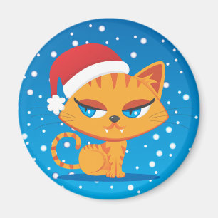 Aimant Chat de Père Noël
