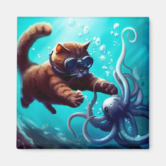 Aimant Chat de plongée