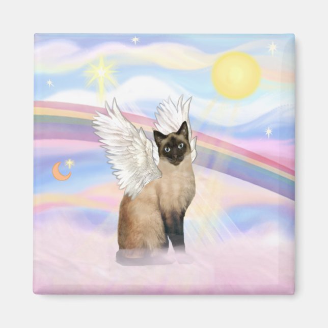 Aimant Chat de Siamese - Nuages (Devant)