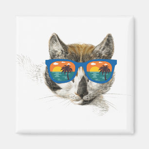 Aimant Chat d'été Funny Chat