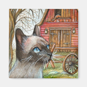 Aimant Chat devant la Maison des Granges