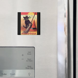 Aimant Chat d'Halloween noir vintage