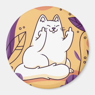 Aimant Chat donnant le doigt