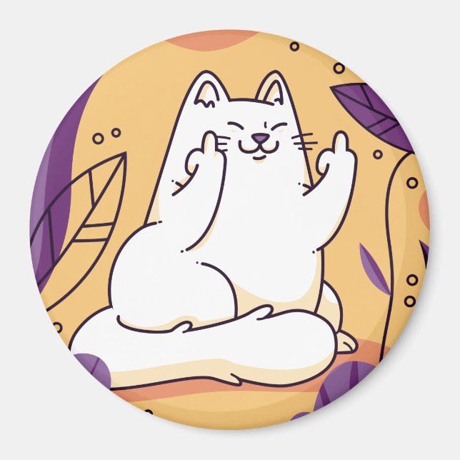 Aimant Chat donnant le doigt (Devant)
