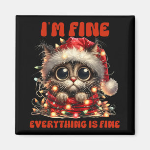 Aimant Chat drôle Noël Je vais bien Tout va bien