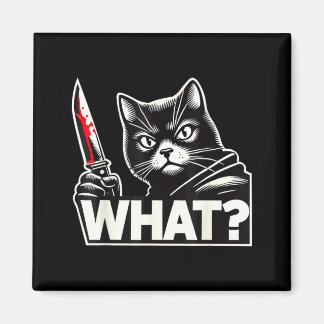 Aimant Chat drôle Quel homme de chat noir d'Halloween hum