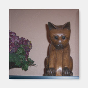 Aimant Chat en bois