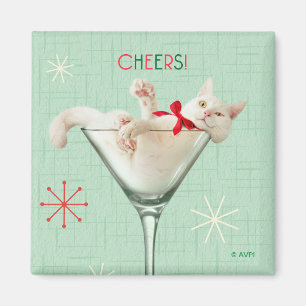 Aimant Chat en verre Martini