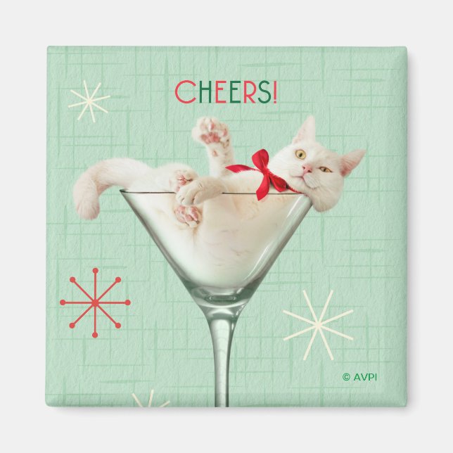 Aimant Chat en verre Martini (Devant)