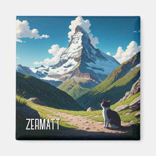 Aimant Chat en Zermatt Suisse Matterhorn