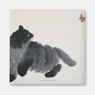 Aimant Chat et papillon