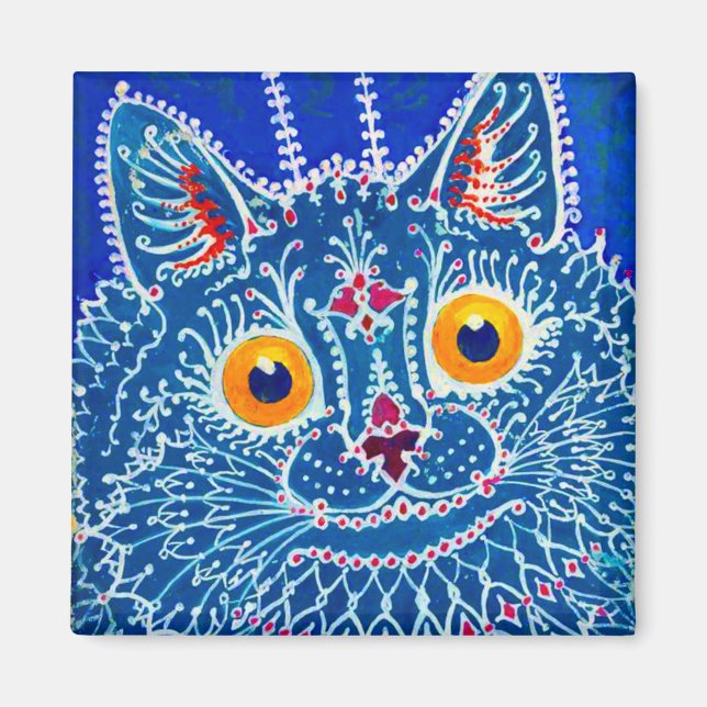 Aimant Chat gothique bleu (Devant)