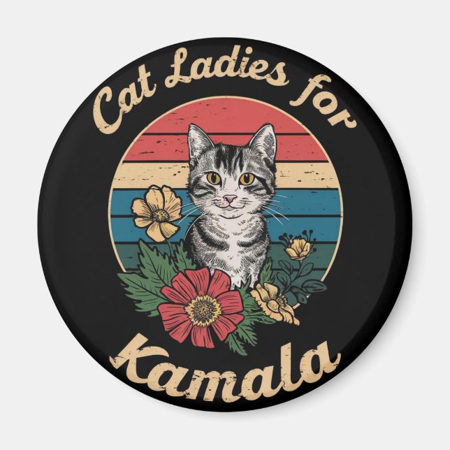 Aimant Chat Ladies For Kamala (4) (Devant)