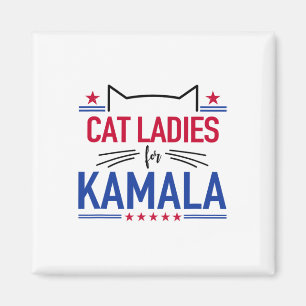 Aimant Chat Ladies For Kamala Funny Chat 2024 Président K