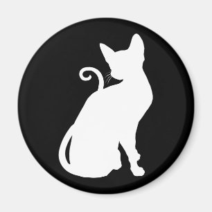 Aimant Chat Maison Blanche