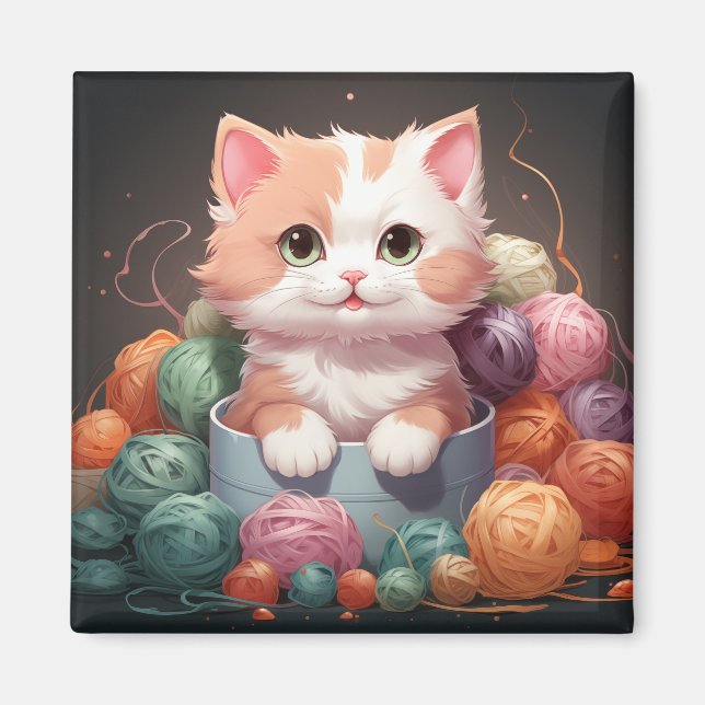 Aimant chat mignon (Devant)