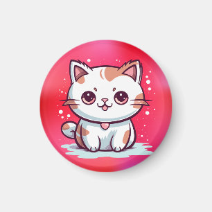 Aimant Chat Mignon Clipart de Style Kawaii