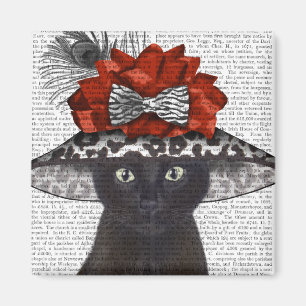 Aimant Chat noir avec Casquette fabuleux