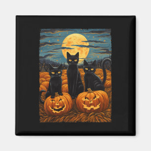 Aimant Chat noir Halloween Amoureux de les chats Starry N