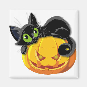 Aimant Chat noir Halloween Kitten Clip art