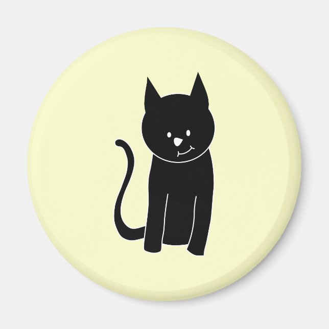 Aimant Chat noir mignon (Devant)