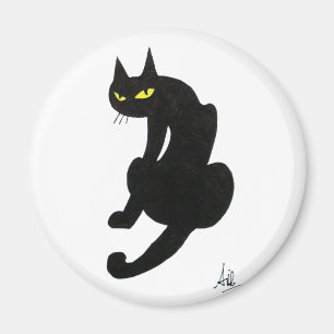 Aimant CHAT NOIR NINJA Blanc