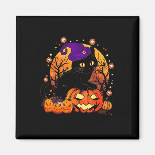 Aimant Chat Noir Rétro Halloween Costume Citrouille Pour 