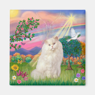 Aimant Chat perse blanc - Angel nuageux