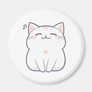 Aimant Chat qui chante avec une note de musique Design Ka