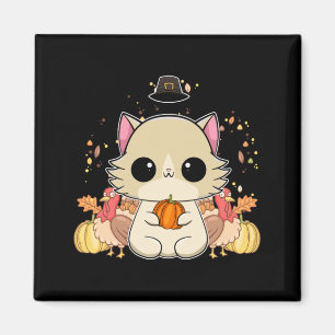 Aimant Chat Ragdoll Anime Chaton Action de grâce Dinde