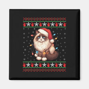 Aimant Chat Ragdoll Vilain Noël Ragdoll Chat Xmas Lighti