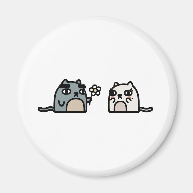 Aimant Chat romantique (Devant)
