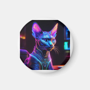 Aimant Chat Sphinx Alien Est Assis Dans Le Fauteuil De So
