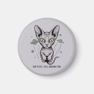 Aimant Chat Sphynx jugeant cosmique Art