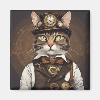 Aimant Chat Steampunk