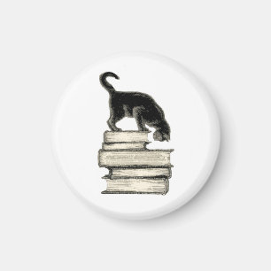 Aimant Chat sur des livres