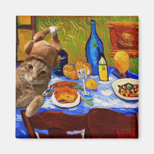 Aimant Chat Thanksgiving
