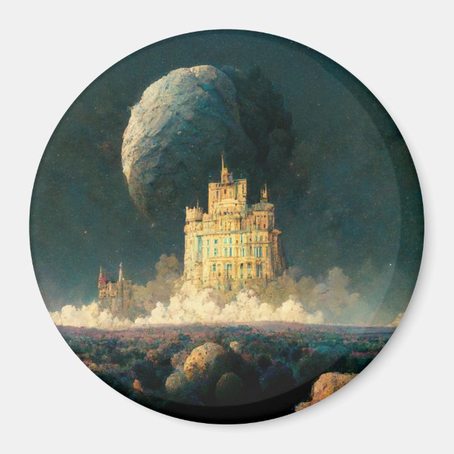 Aimant Château Aux Bords Du Monde Imaginaire Sci-Fi (Devant)