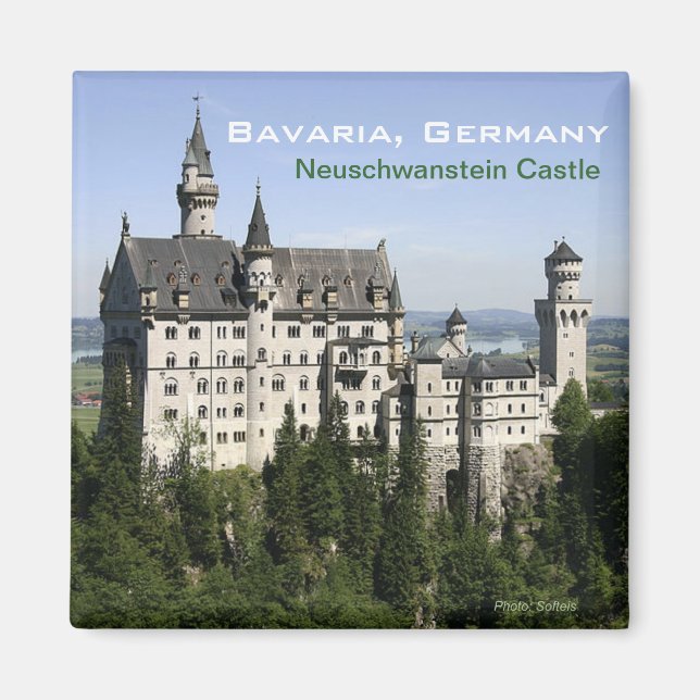 Aimant Château de Neuschwanstein Bavaria Voyage Frigo Mag (Devant)