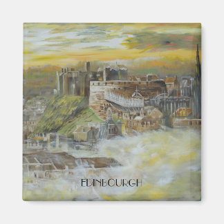 Aimant Château d'Edimbourg ocher beige peinture Ecosse