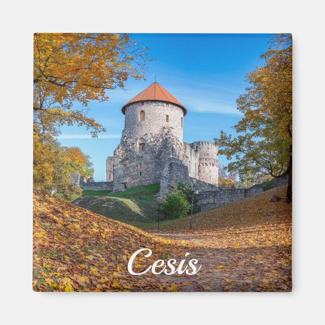 Aimant Château médiéval entouré de forêt (Devant)