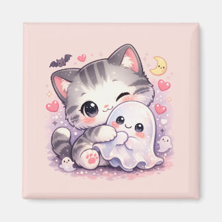 Aimant Chaton Kawaii Câlin Fantôme
