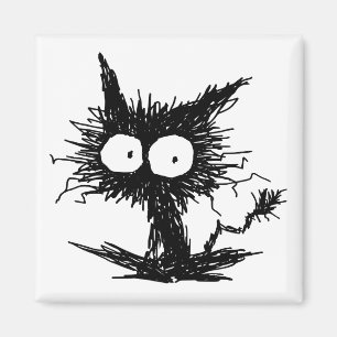 Aimant Chaton mal peigné noir GabiGabi