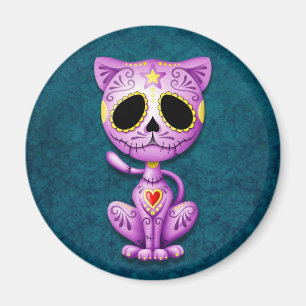 Aimant Chaton pourpre et bleu de sucre de zombi