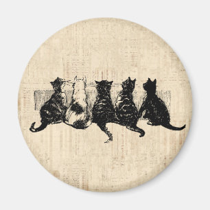 Aimant Chatons illustrés avec Arrière - plan de script 