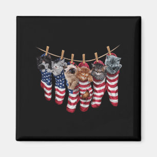 Aimant Chatons patriotiques dans des chaussettes de drape
