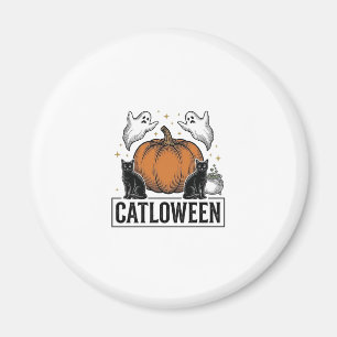 Aimant Chatoween Chat Noir Fantôme Halloween Conception V