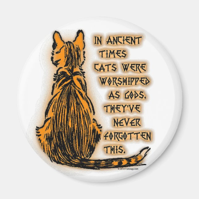 Aimant Chats adorés comme dieux (Devant)